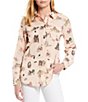 Color:Blush Combo - Image 1 - Whimsical Roll-Tab Sleeve Crepe Blouse