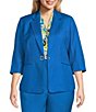 Color:Rivera - Image 1 - Plus Size Square 3/4 Cuffed Sleeves Snap Front Jacket