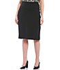Color:Black - Image 1 - Plus Size Stretch Crepe Skimmer Skirt