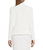 Color:Lily White - Image 2 - Stretch Notch Lapel Collar Long Sleeve Peplum Waist Pearl Button Front Jacket