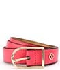 Color:Pom Pom Pink - Image 1 - 1#double; Leather Belt