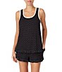 Color:Black/Ivory Dot - Image 1 - Dot Print Jersey Knit Tank & Shorts Coordinating Pajama Set