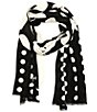 Color:Black/Cream - Image 1 - Dots And Bubbles Oblong Scarf