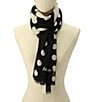Color:Black/Cream - Image 6 - Dots And Bubbles Oblong Scarf
