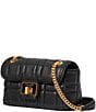 Color:Black - Image 5 - Evelyn Quilted Leather Small Shoulder Crossbody Bag