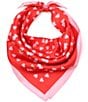 Color:Engine Red - Image 1 - Heart Links Silk Square Scarf