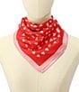 Color:Engine Red - Image 5 - Heart Links Silk Square Scarf