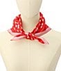 Color:Engine Red - Image 6 - Heart Links Silk Square Scarf