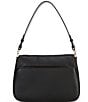 Color:Black - Image 2 - Hudson Pebbled Leather Medium Convertible Flap Shoulder Bag