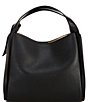 Color:Black - Image 2 - Knott Pebbled Leather Medium Crossbody Bag