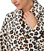Color:Leopard Floral - Image 5 - Leopard Print Shawl Collar Chenille Robe