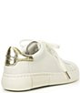 Color:Optic White/Pale Gold - Image 2 - Lift Leather Gold Detail Sneakers