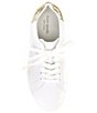 Color:Optic White/Pale Gold - Image 5 - Lift Leather Gold Detail Sneakers