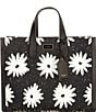 Color:Black/White - Image 1 - Manhattan Floral Textured Fabric Large Tote Bag