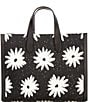 Color:Black/White - Image 2 - Manhattan Floral Textured Fabric Large Tote Bag
