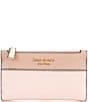 Color:Pale Dogwood Multi - Image 1 - Morgan Color-Blocked Saffiano Leather Small Slim Bifold Wallet