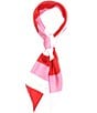 Color:Pink Multi - Image 2 - Oversized Heart Silk Square Scarf