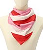 Color:Pink Multi - Image 5 - Oversized Heart Silk Square Scarf