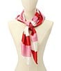 Color:Pink Multi - Image 6 - Oversized Heart Silk Square Scarf