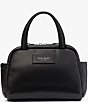 Color:Black - Image 1 - Puffed Smooth Leather Satchel Bag