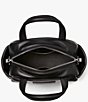 Color:Black - Image 2 - Puffed Smooth Leather Satchel Bag