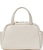 Color:Parchment - Image 2 - Puffed Smooth Leather Satchel Bag