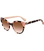 Color:Pink Havana - Image 1 - Women's Amberlee 55mm Cat Eye Sunglasses