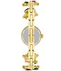 Color:Gold - Image 3 - Women's Monroe Multicolored Jeweled Analog Gold Stainless Steel Brass Bracelet Watch
