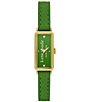 Color:Green - Image 1 - Women's Slim Rosedale Analog Green Leather Strap Watch