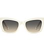 Color:White - Image 2 - Women's Valeria White Rectangle Sunglasses