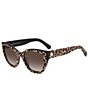 Color:Black Leopard - Image 1 - Women's Yolanda Leopard Square Sunglasses