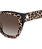 Color:Black Leopard - Image 2 - Women's Yolanda Leopard Square Sunglasses