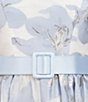 Color:Pale Blue Ivory - Image 4 - Floral Metallic Organza Jacquard Bubble Hi Lo Hem Ball Gown