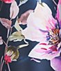 Color:Raspberry Multi - Image 4 - Floral Print V-Neck Sleeveless A-Line Dress