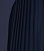 Color:Slate - Image 5 - Stretch Crepe Jewel Neck Sleeveless Pleated Chiffon Underskirt Midi Dress