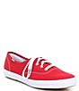 Color:Red - Image 1 - Champion Canvas Lace-Up Sneakers
