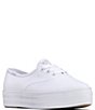 Color:White - Image 1 - Point Canvas Platform Sneakers