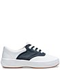 Color:White/Navy - Image 2 - Girls' School Days II Leather Lace-Up Sneakers (Youth)