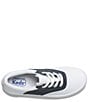 Color:White/Navy - Image 4 - Girls' School Days II Leather Lace-Up Sneakers (Youth)