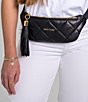 Color:Black - Image 4 - Charlie Quilted Leather Belt Bag