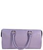 Color:Lilac - Image 2 - Soho Leather Barrel Tassel Satchel Bag