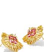 Color:Gold Pink Mix - Image 1 - 14K Gold Dira Crystal Statement Stud Earrings