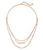 Color:14k Rose Gold Plating - Image 2 - Addison Triple Strand Necklace