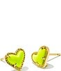 Color:Neon Yellow - Image 1 - Ari Heart Stud Earrings