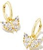 Color:Gold White Crystal - Image 1 - Blair Butterfly Stone Huggie Hoop Earrings
