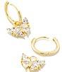 Color:Gold White Crystal - Image 2 - Blair Butterfly Stone Huggie Hoop Earrings