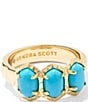 Color:Variegated Turquoise - Image 1 - Daphne Gold Band Ring