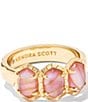 Color:Light Pink Iridesent Abalone - Image 1 - Daphne Gold Band Ring