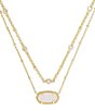 Color:Iridescent Drusy - Image 1 - Elisa Gold Multi Strand Necklace