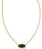 Color:Green Malachite - Image 1 - Elisa Gold Opal Pendant Necklace